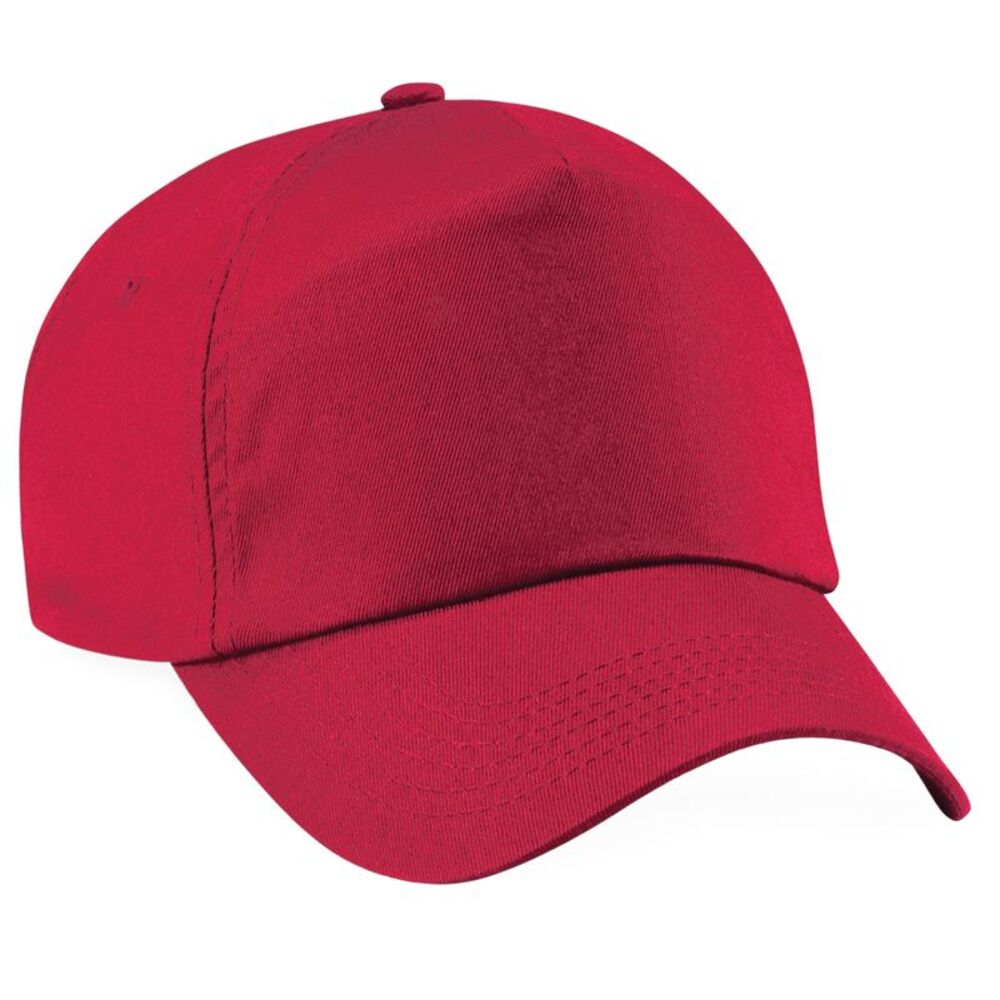 Beechfield Unisex Plain Original 5 Panel Baseball Cap / Classic Red